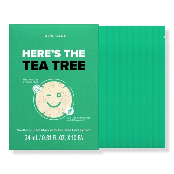 New! I DEW CARE Soothing Tea Tree Sheet 10 Masks - Picture 1 of 7